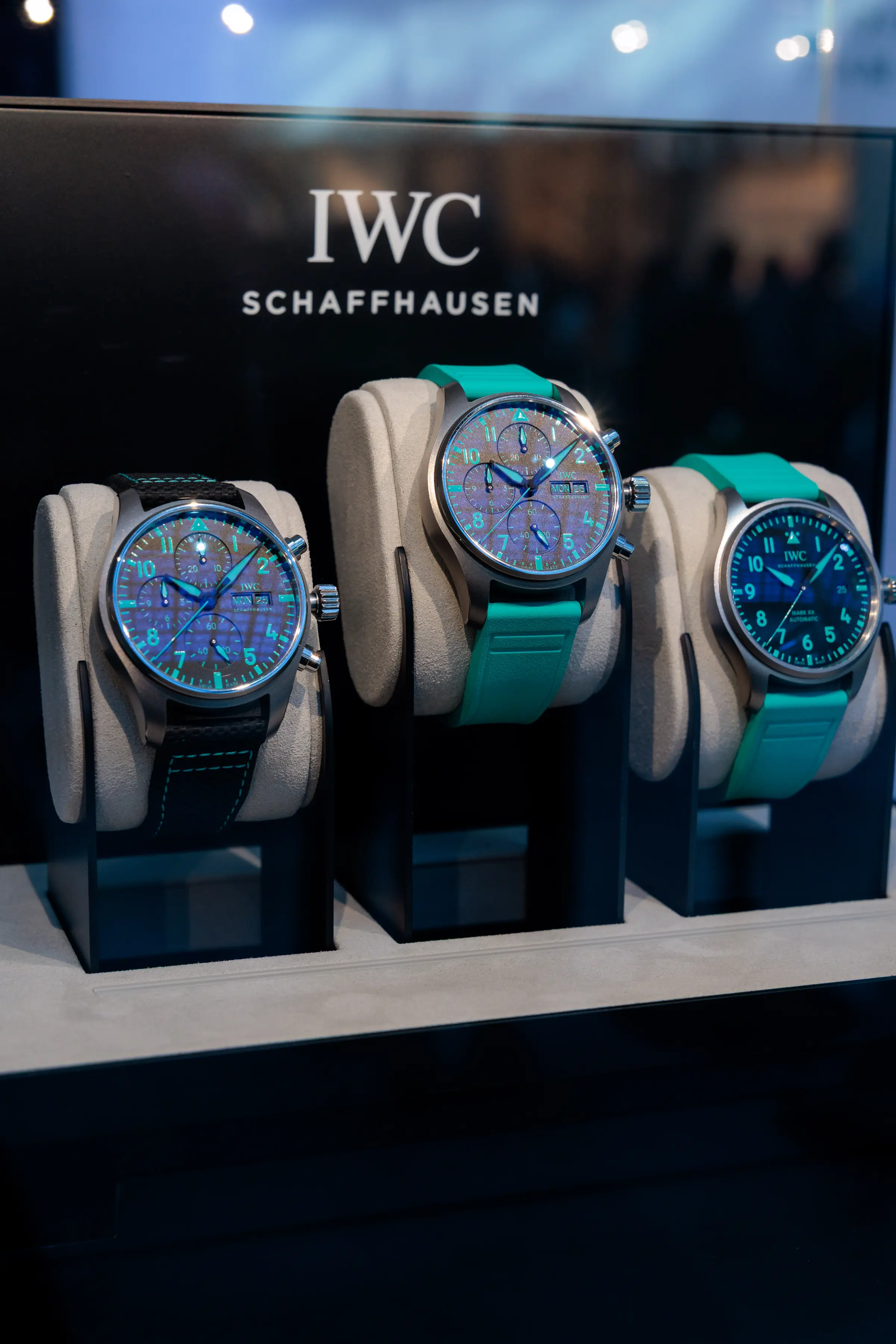 IWC x George Russell — IWC AMG editions, teal straps