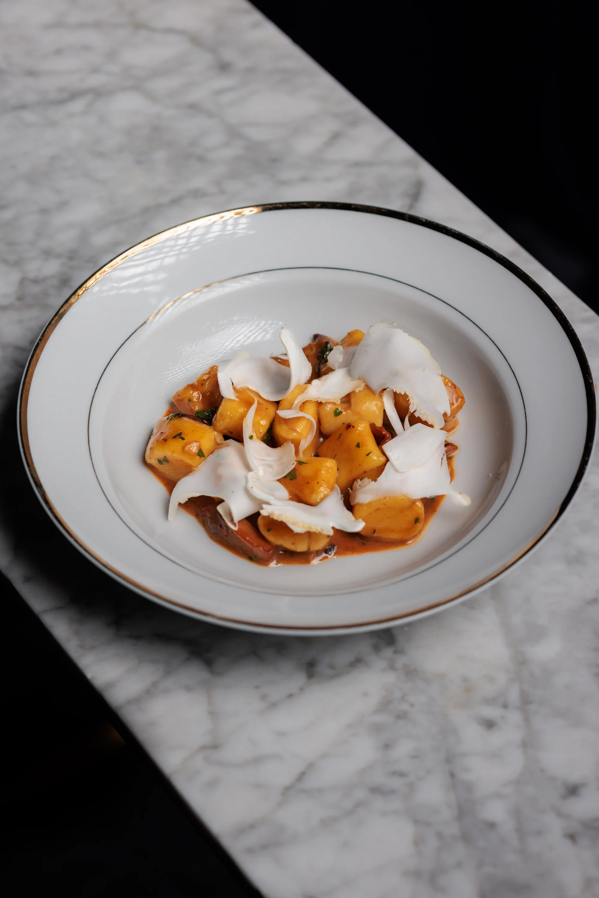 American Express Dinner Series — Amex dinner - gnocchi on marble