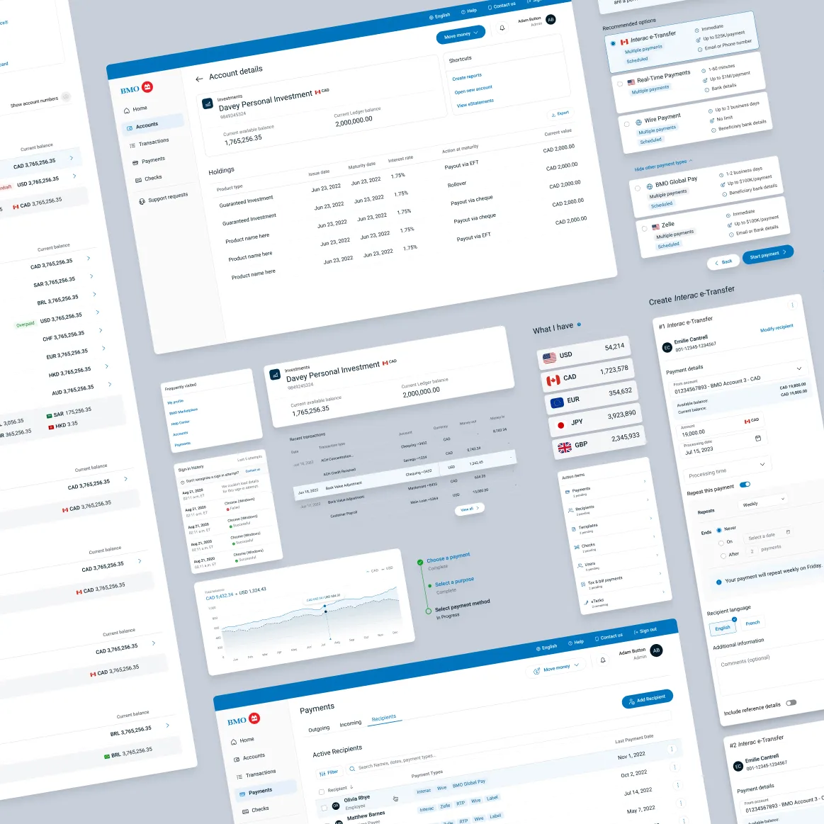Bank of Montreal — BMO OLBB - the screens, exploded