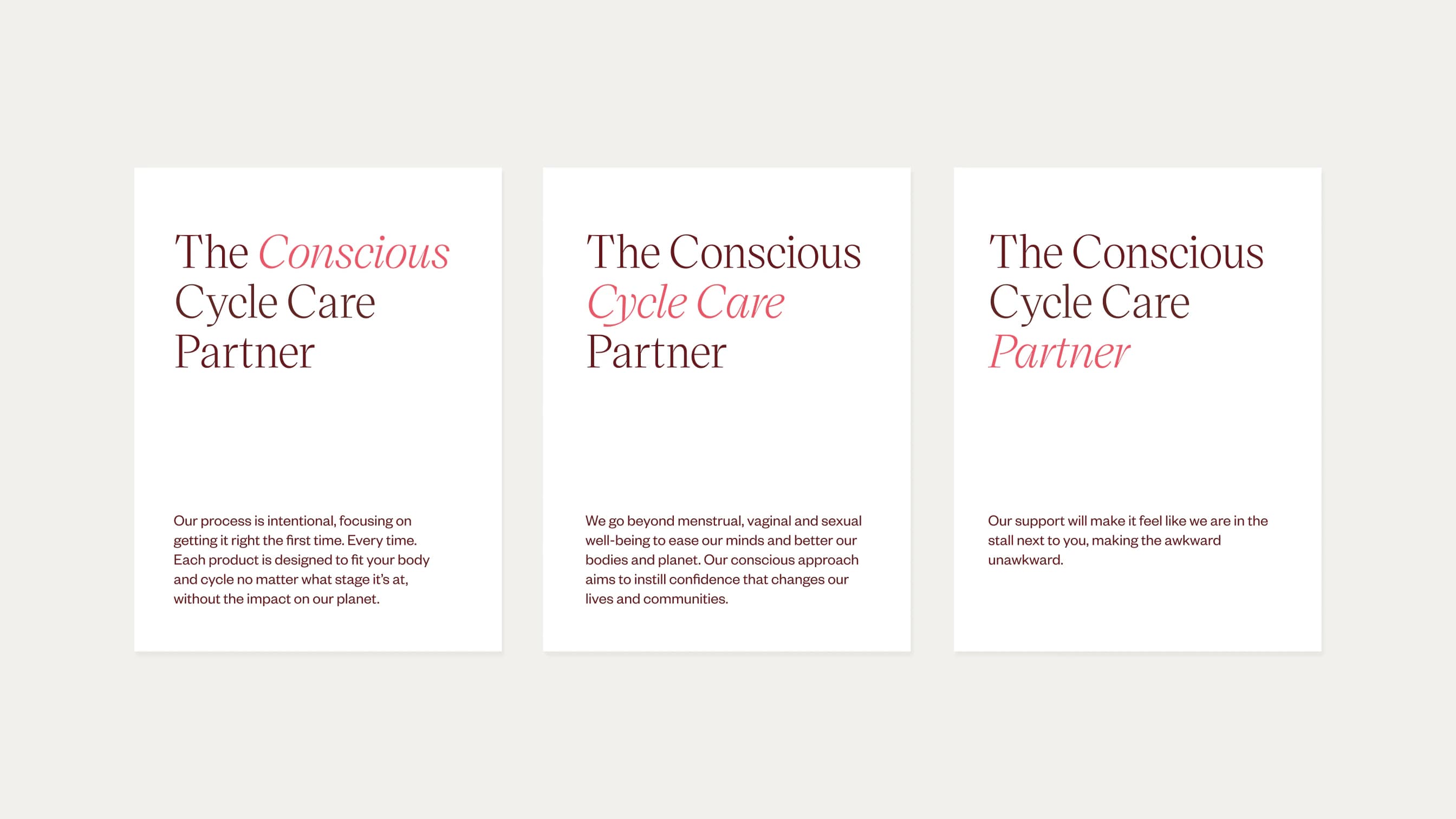 DivaCup — DIVA - The Conscious Cycle Care Partner positioning cards