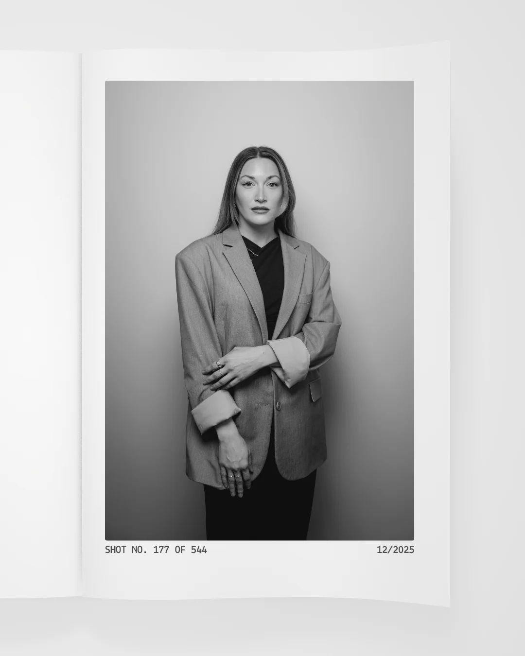 Maison Jacynthe Glow Cast — Call card - folio, oversized blazer