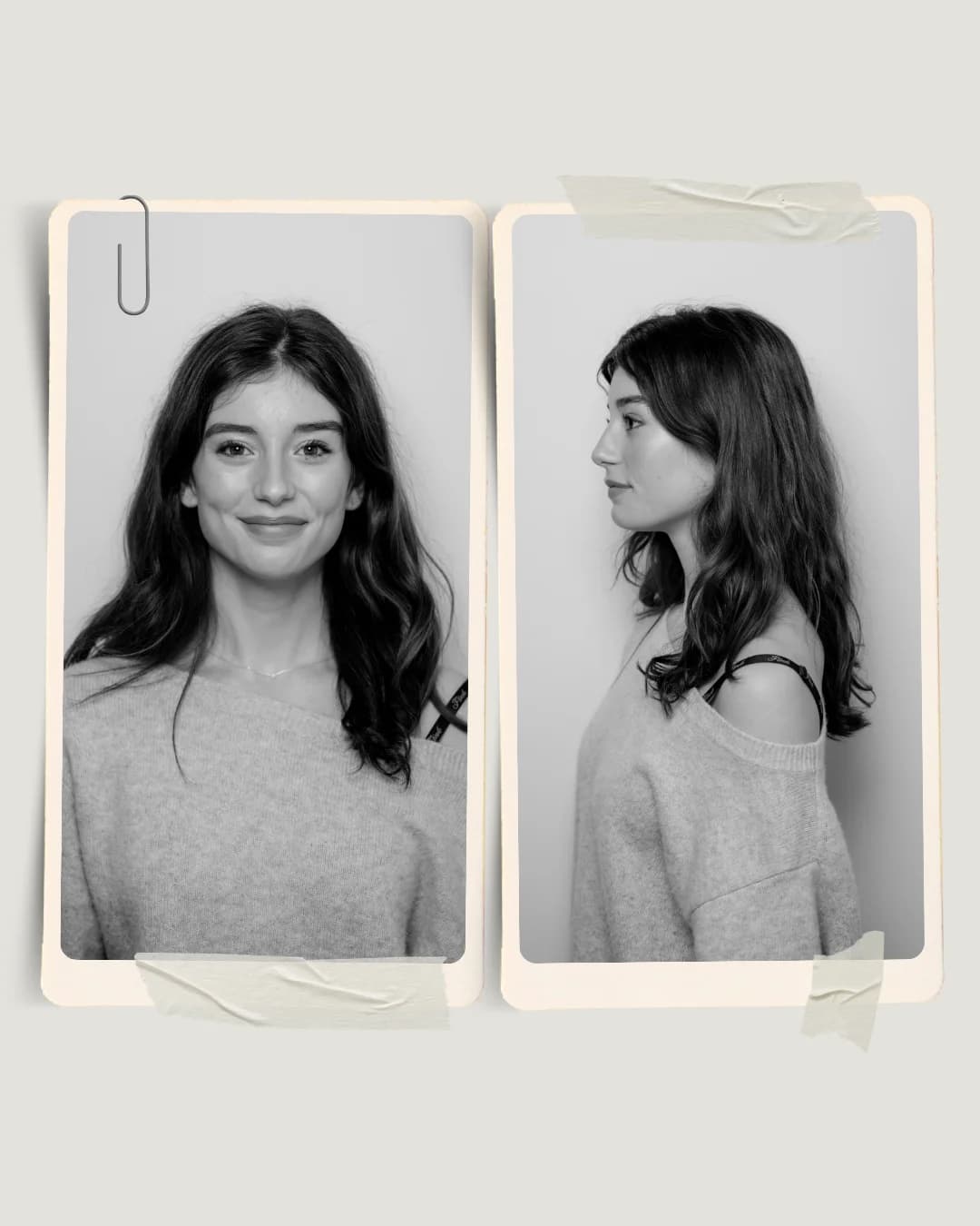 Maison Jacynthe Glow Cast — Call card - front and profile diptych