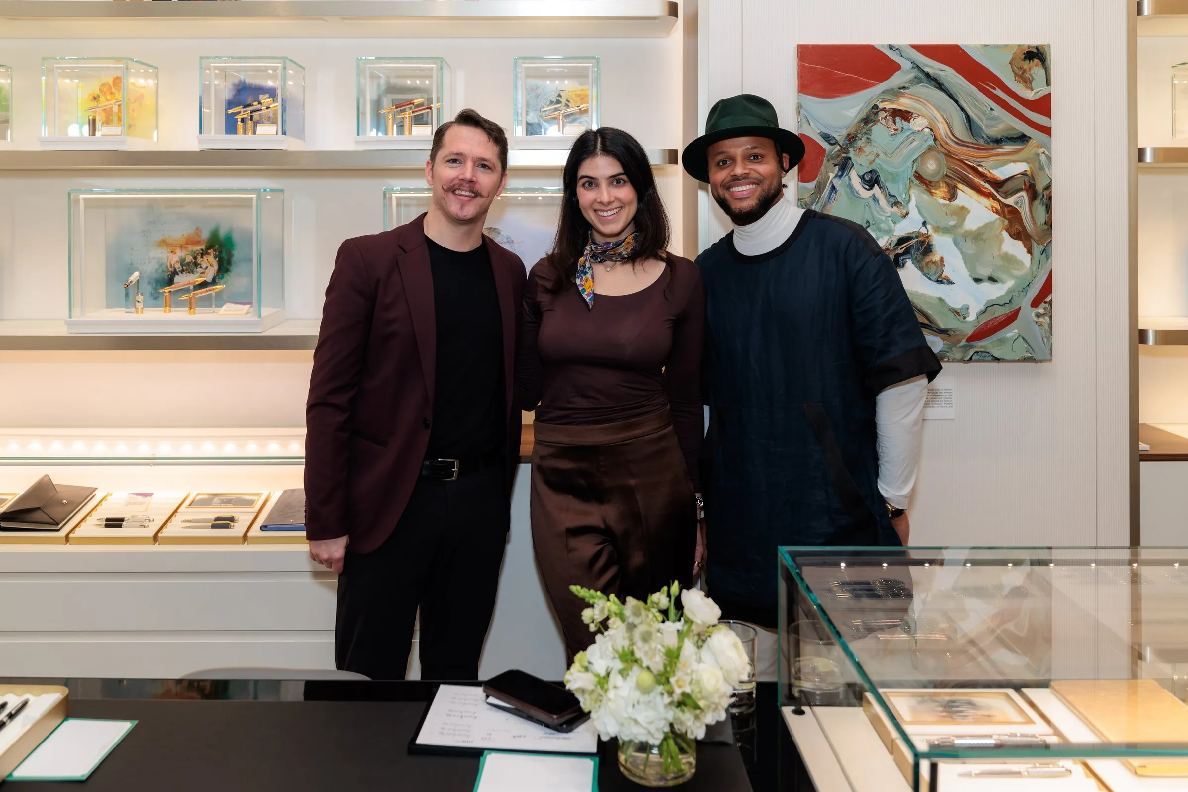 Montblanc Royalmount — Guests before the boutique artwork