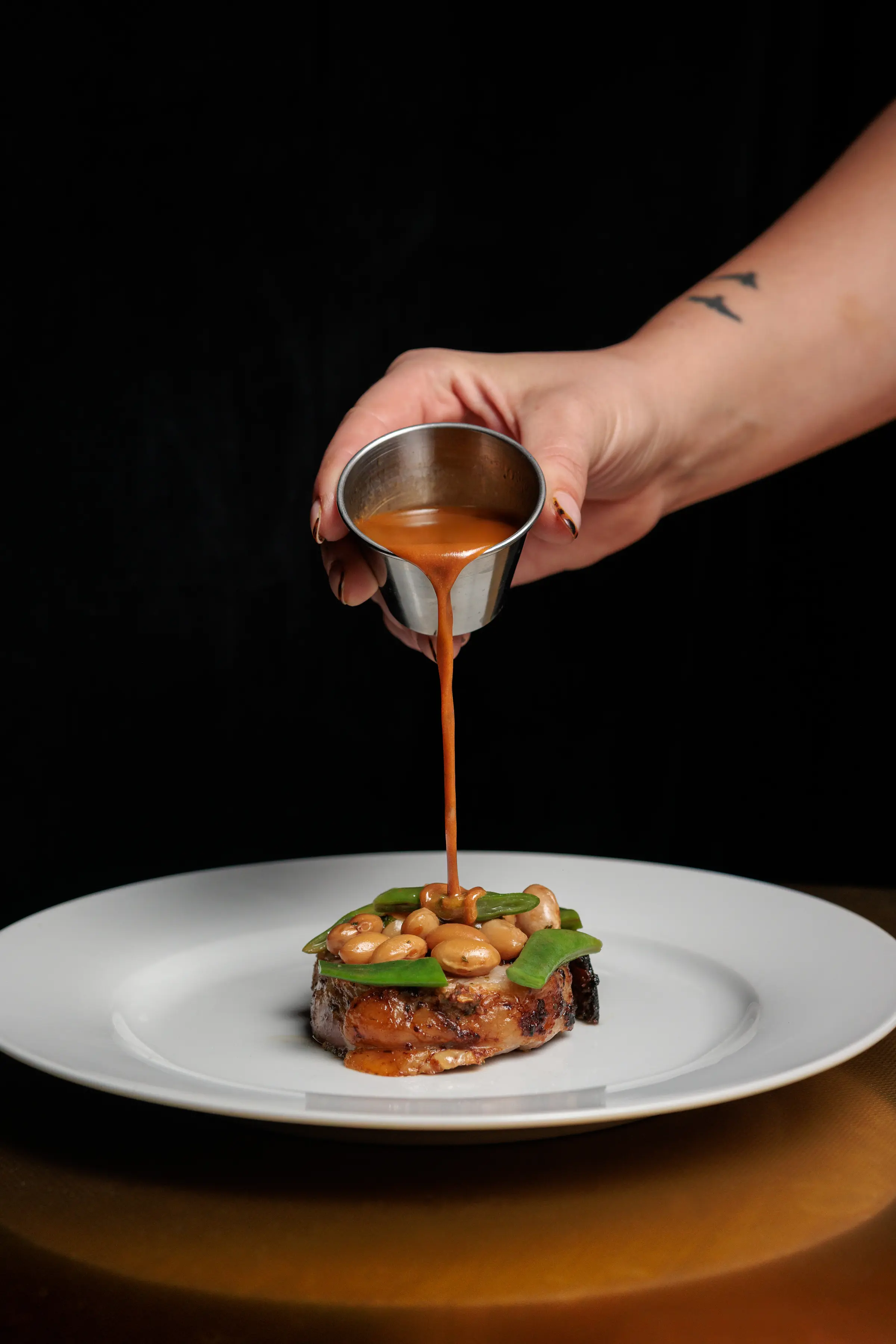 American Express Dinner Series: jus poured tableside at Imagemotion